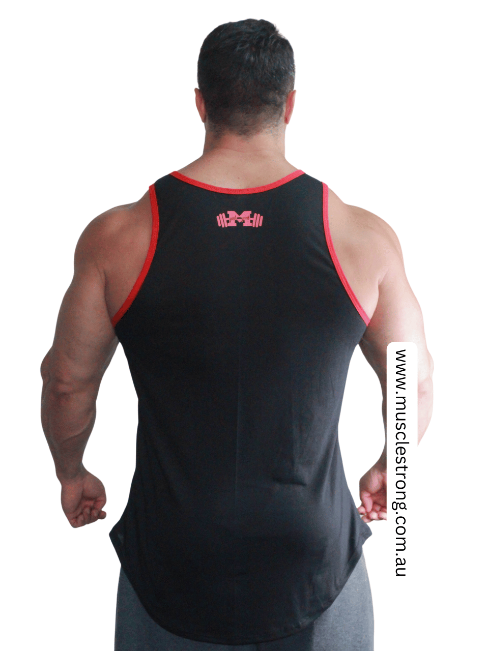 Black Red Stars Muscle Strong Tank Singlet