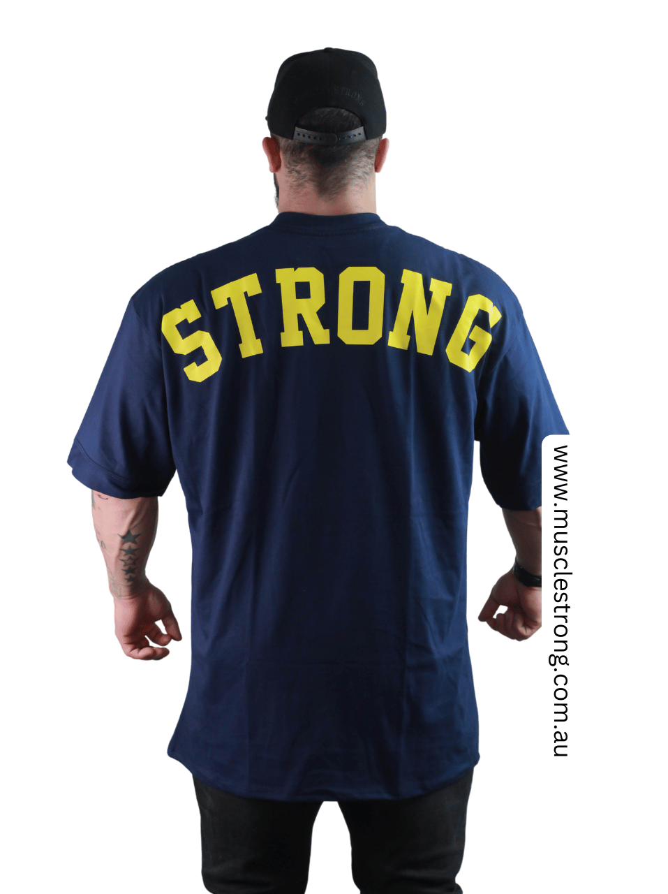 Blue Yellow STRONG Muscle Strong OVERSIZED