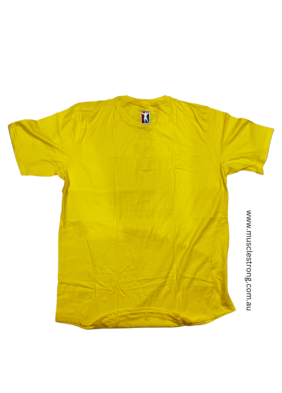 Yellow With Black logo Muscle Strong T-Shirt
