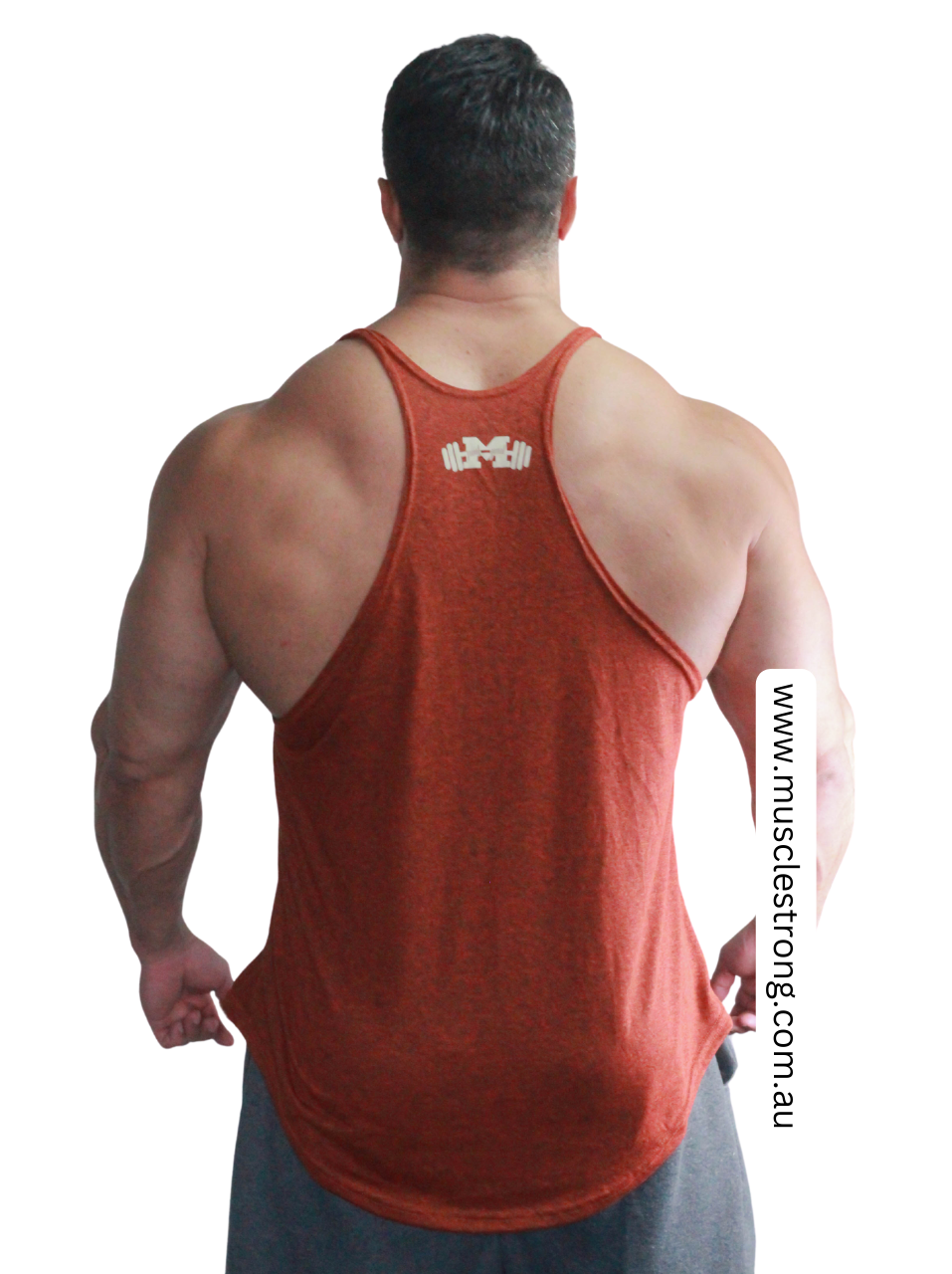 Orange Light  Muscle Strong Stringer Singlet
