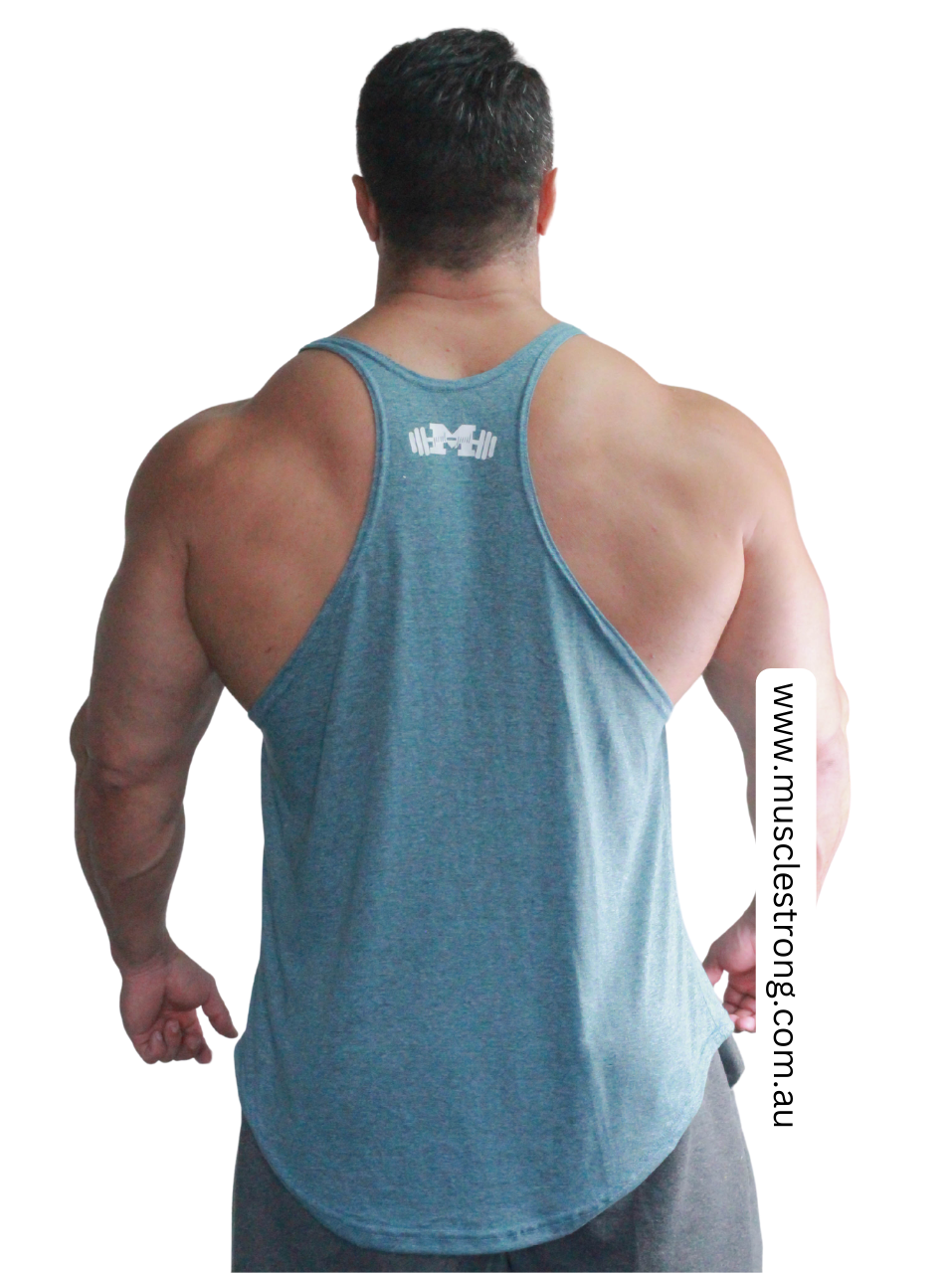 Blue death to training cute Muscle Strong Stringer Singlet