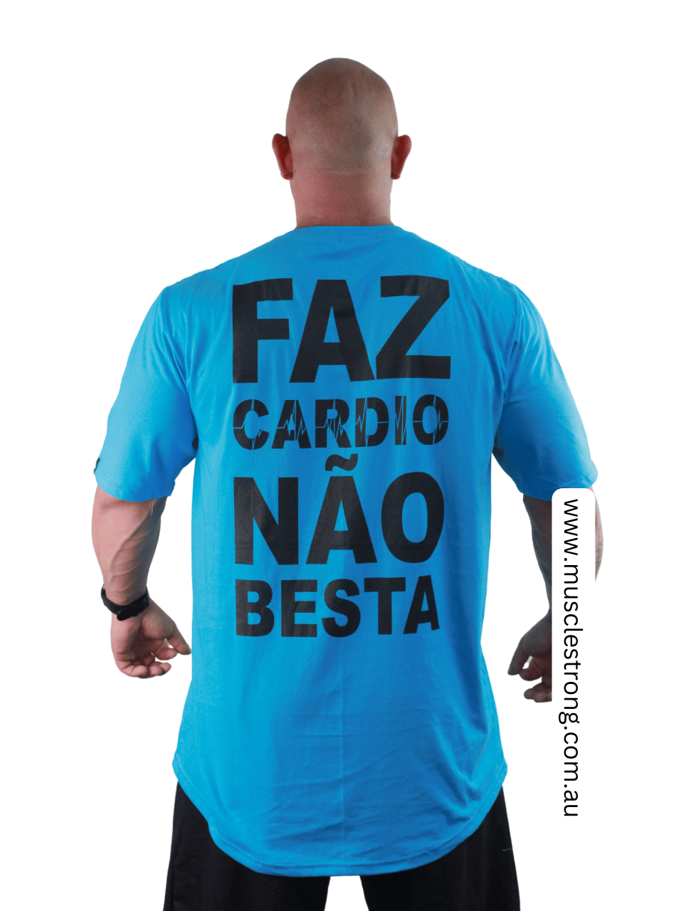 Light Blue Do Cardio Dont be Stupid Muscle Strong T-Shirt