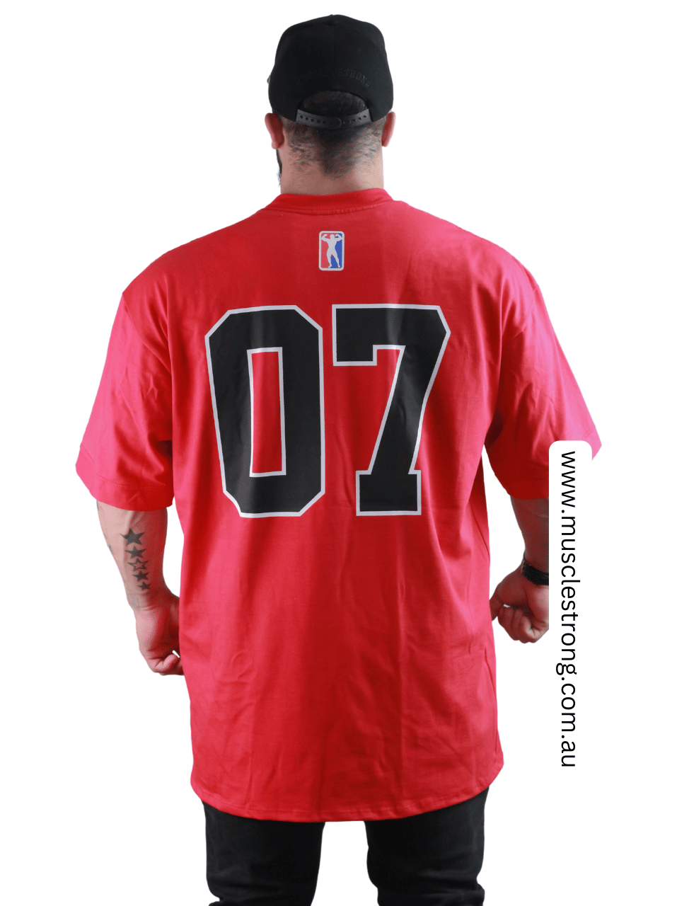 Red Black 07 Muscle Strong OVERSIZED