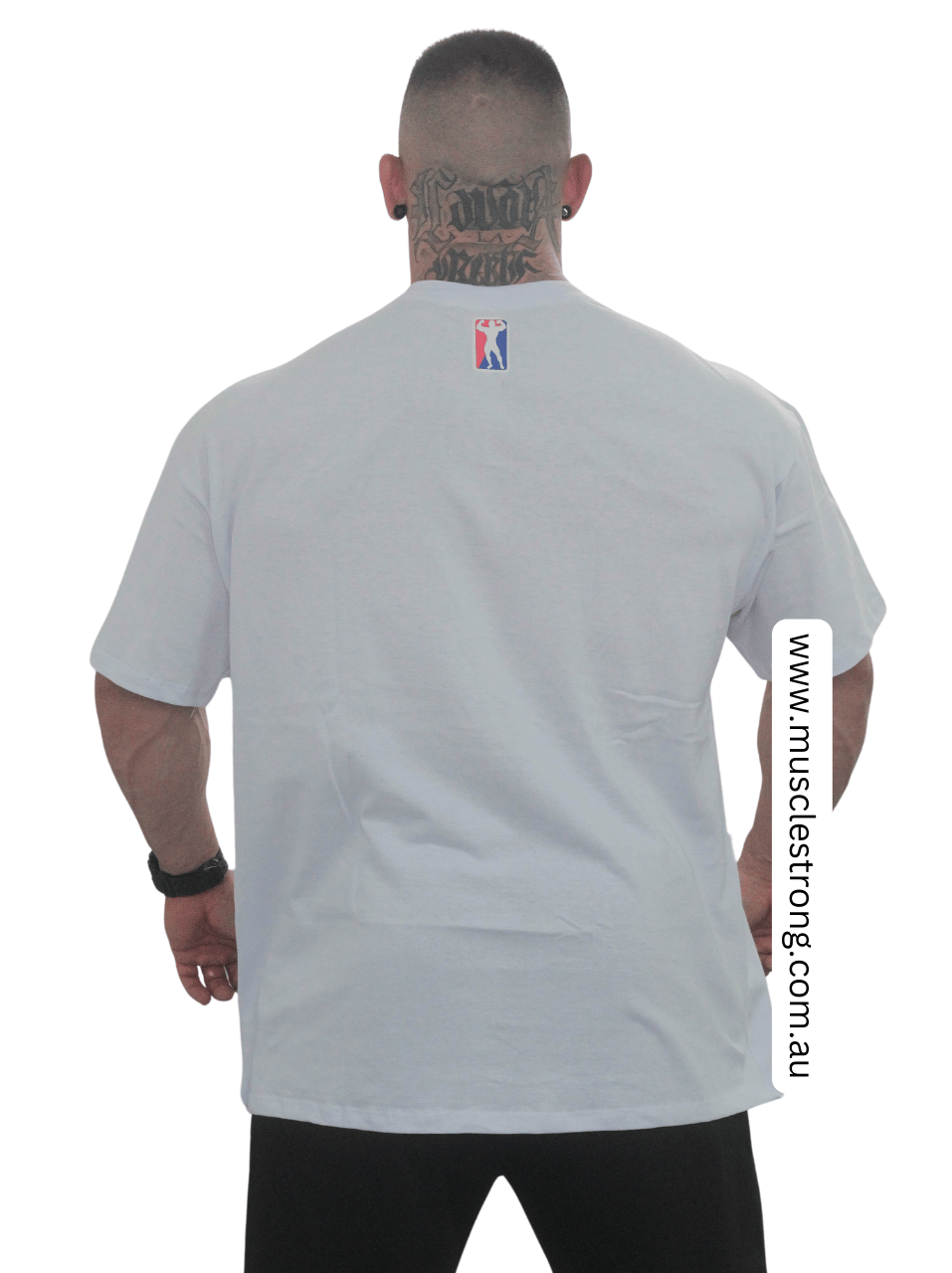 White With Gold Muscle Strong OVERSIZED