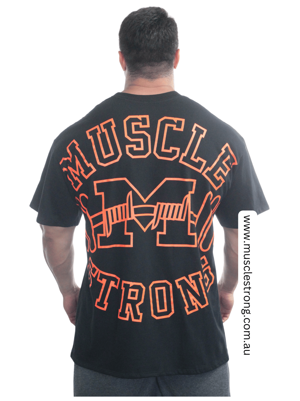 Black With Orange Muscle Strong OVERSIZED
