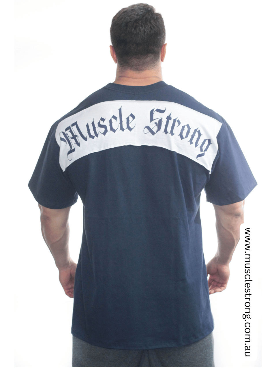 Blue With White Muscle Strong OVERSIZED