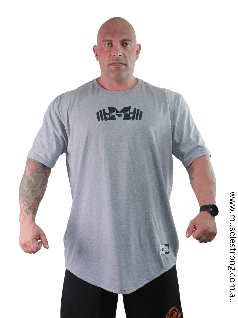 Grey Skull Muscle Strong T-Shirt