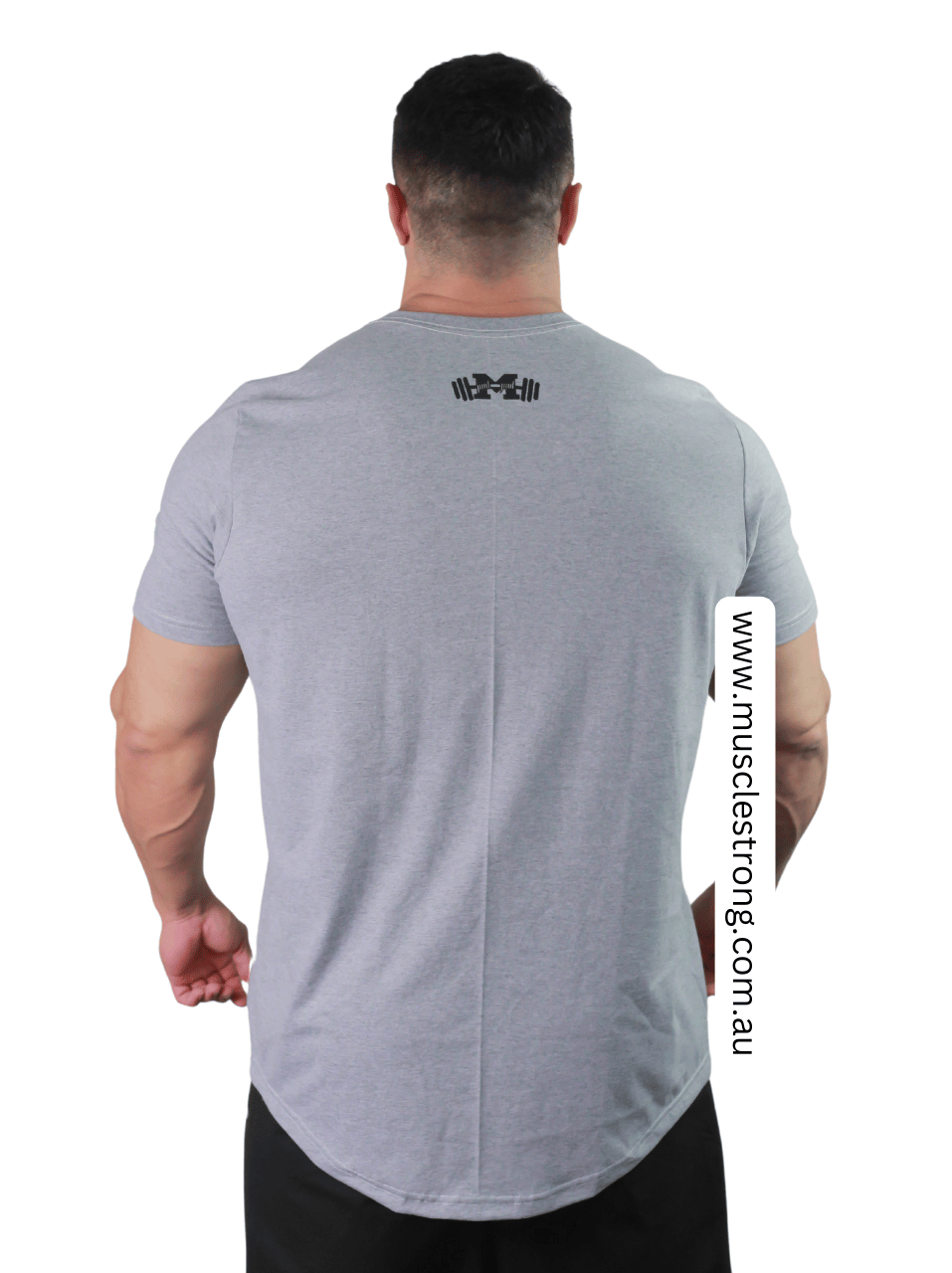 Grey Pink Skull Muscle Strong T-Shirt