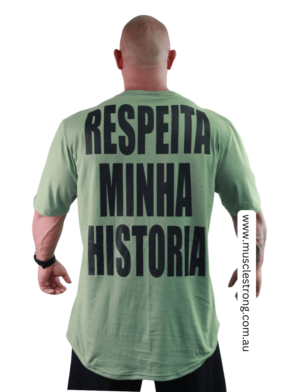 Light Green With Black Respect My Story Muscle Strong T-Shirt