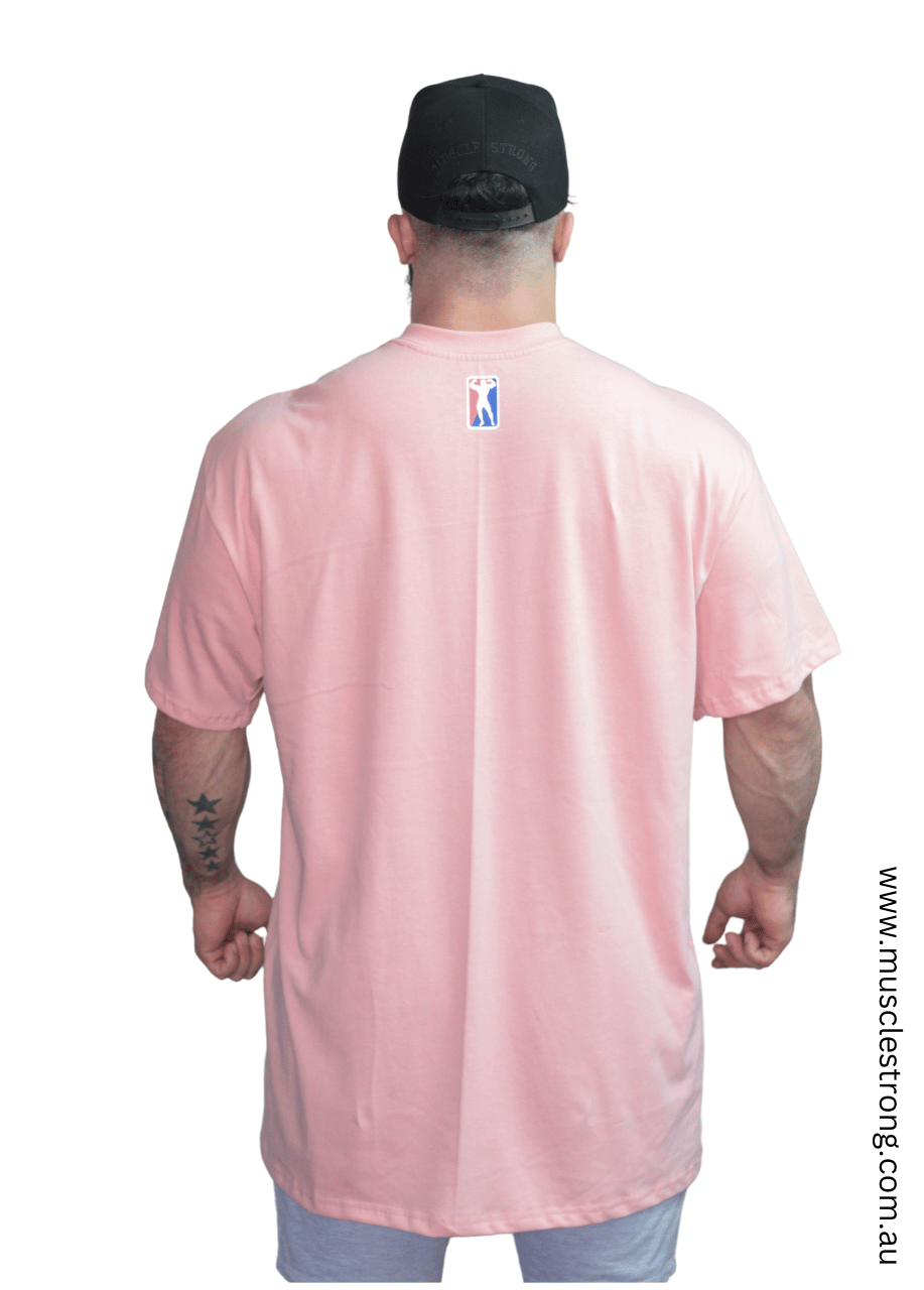 Pink with White Logo Muscle Strong OVERSIZED