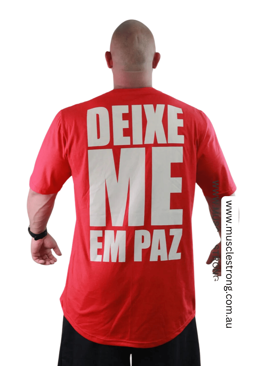 Red With White Leave Me Alone Muscle Strong T-Shirt