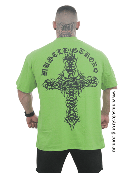 Green Black Cross Muscle Strong OVERSIZED