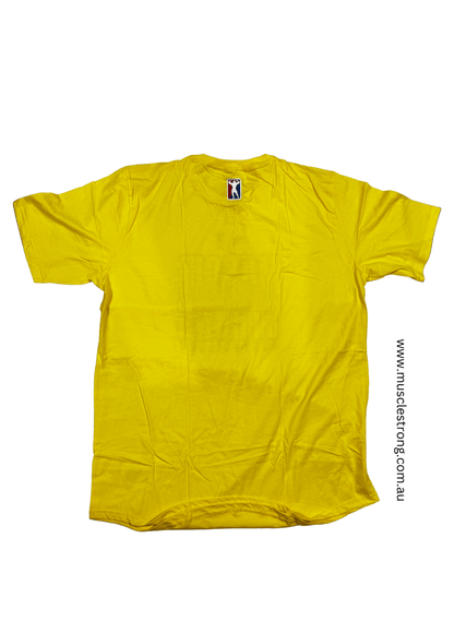 Yellow With Black logo Muscle Strong T-Shirt