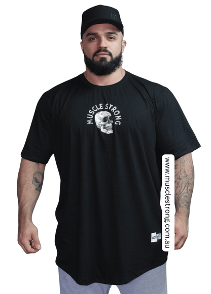 Black With Skull Muscle Strong T-Shirt