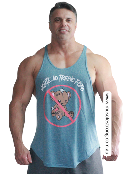 Blue death to training cute Muscle Strong Stringer Singlet