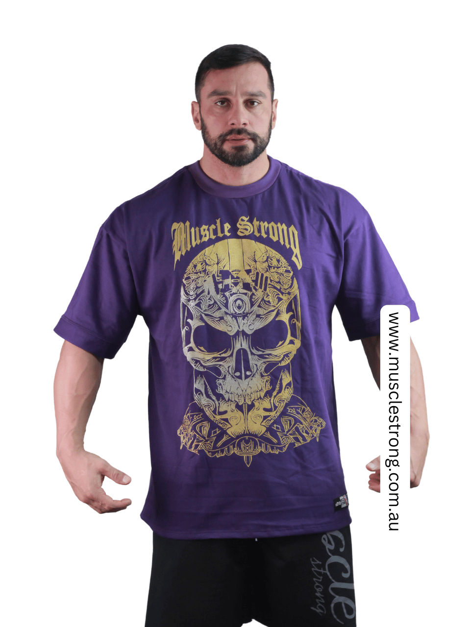 Purple Gold Skull Muscle Strong OVERSIZED