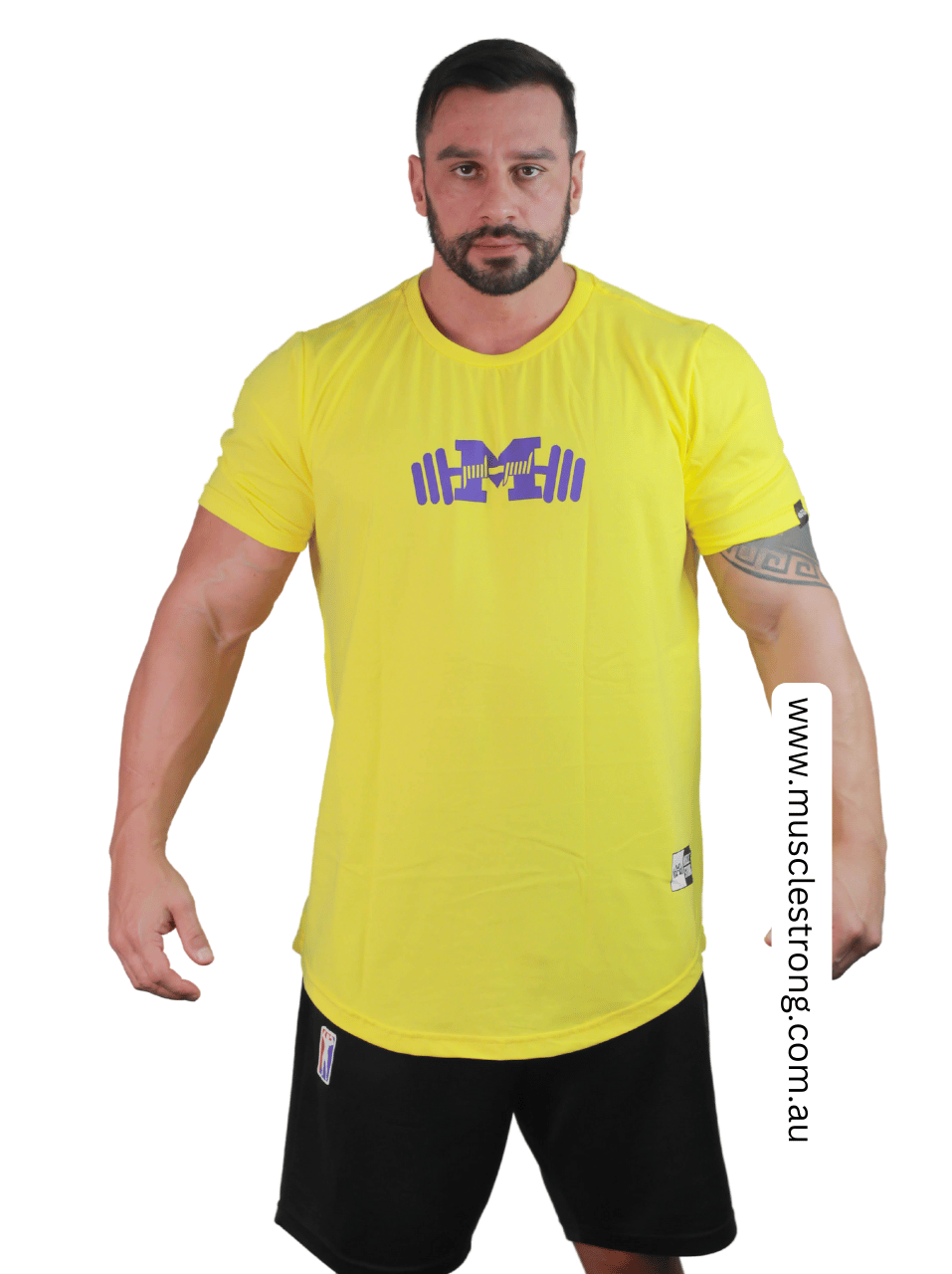 Yellow With Purple Respect My Story Muscle Strong T-Shirt