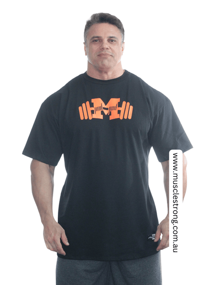 Black With Orange Muscle Strong OVERSIZED