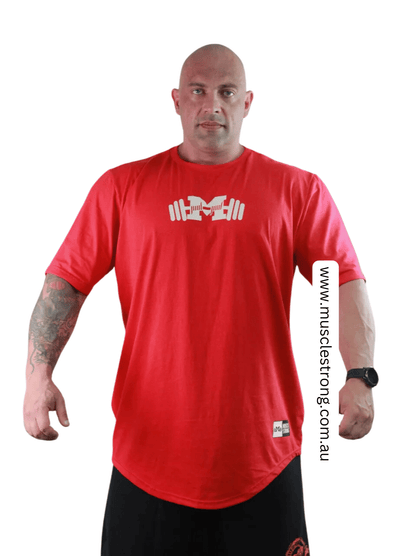 Red With White Leave Me Alone Muscle Strong T-Shirt