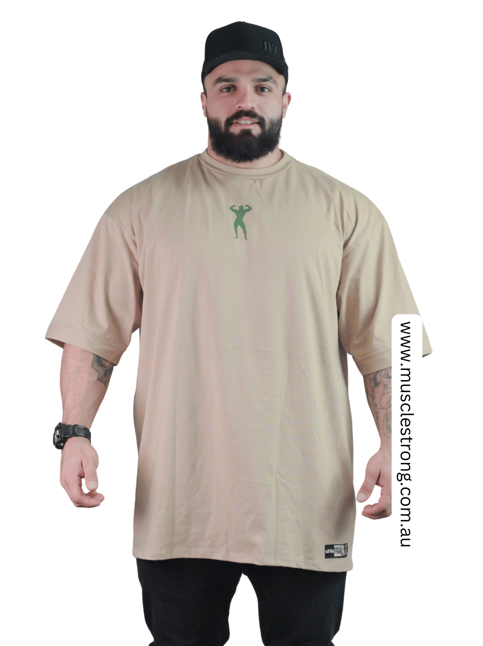 Silk Green Flex Logo Muscle Strong OVERSIZED